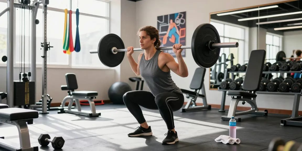 Personen, die im Anabolika Shop Deutschland in einem hellen Fitnessstudio trainieren und Stärke sowie Hingabe zeigen