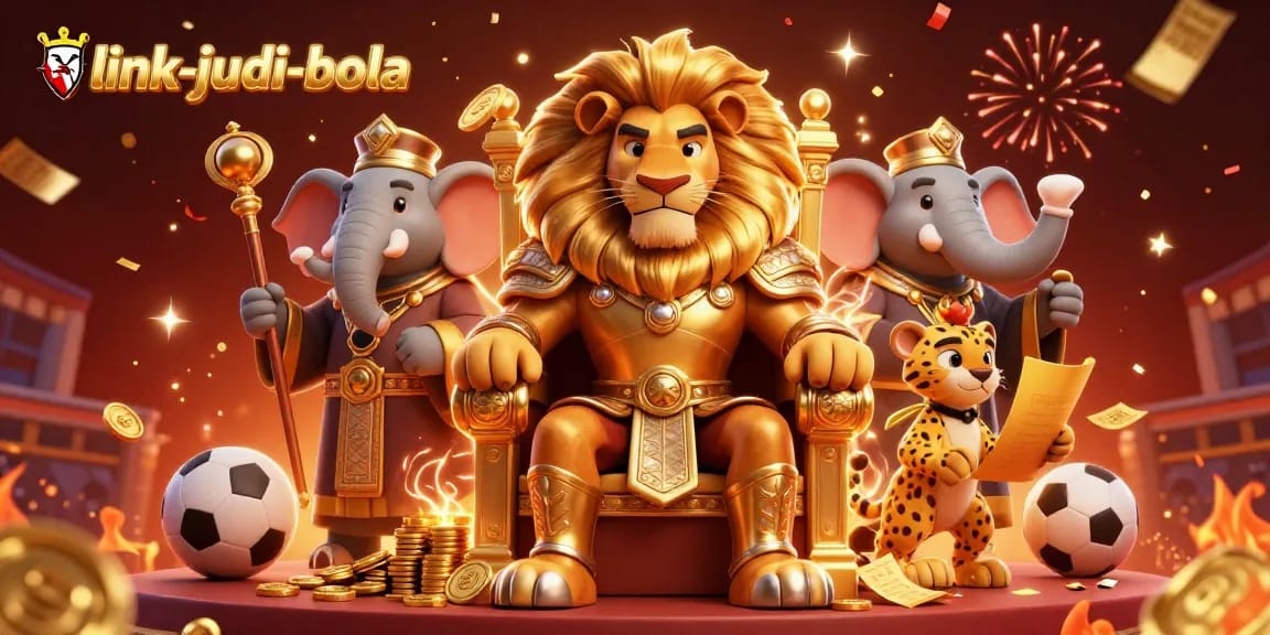 Experience the excitement of sports betting with link-judi-bola and top strategies in a vibrant illustration.