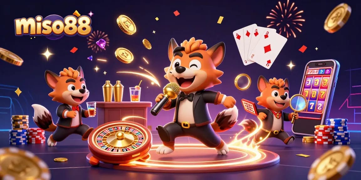 Experience the excitement at miso88's casino with hyenas in a vibrant comedy scene full of action