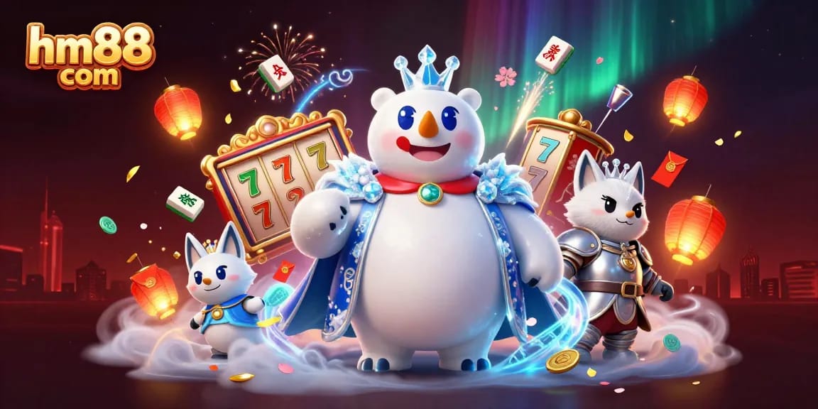 Engage with high-stakes gaming action on hm88 com, featuring a dynamic polar bear and fox ensemble.