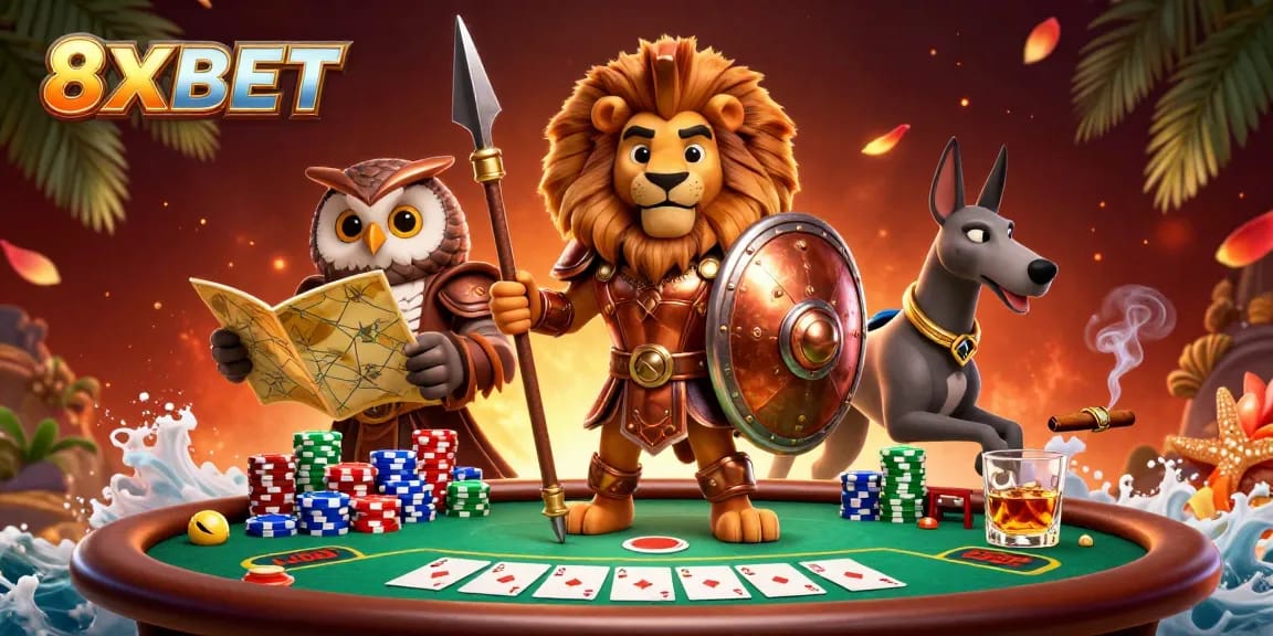 Play poker at 8XBET with stunning characters and vibrant gaming elements for an unforgettable experience.