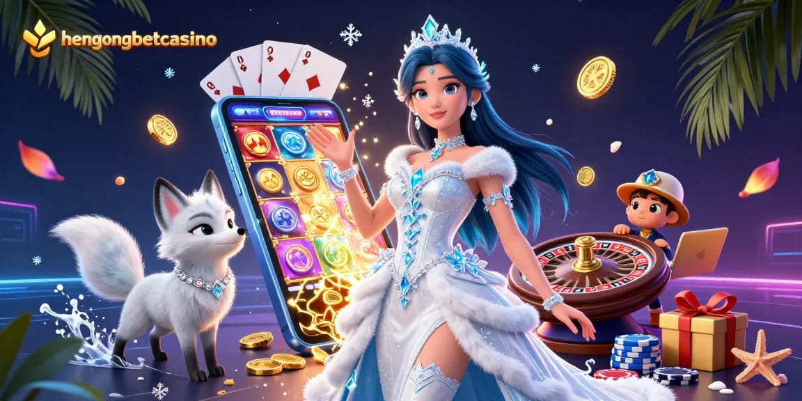 Experience hengongbetcasino excitement with a dazzling illustration of online gaming thrills and rewards.