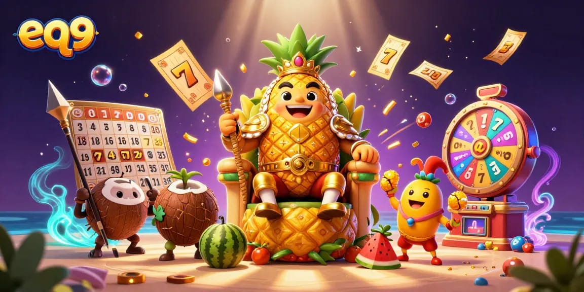 Experience thrilling gameplay at eq9 online casino with vibrant slot reels and energetic characters.