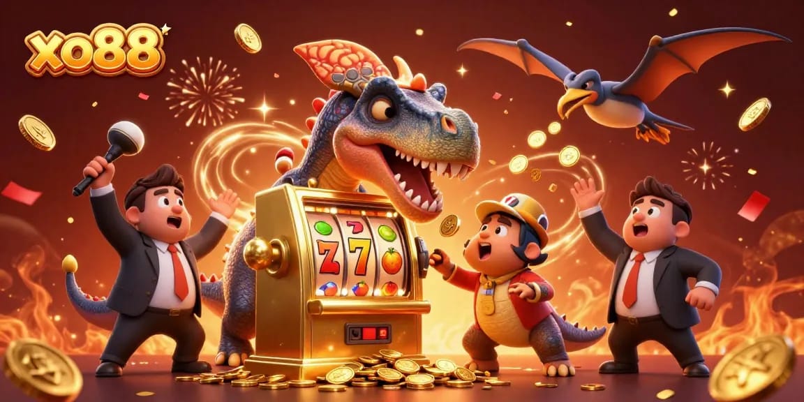 Experience the excitement of xo88 with a pachycephalosaurus jackpot scene filled with dynamic casino elements.