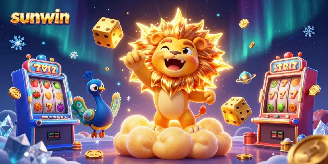 Experience thrilling sunwin casino action with vibrant slots, a roaring lion, and enchanting visuals.