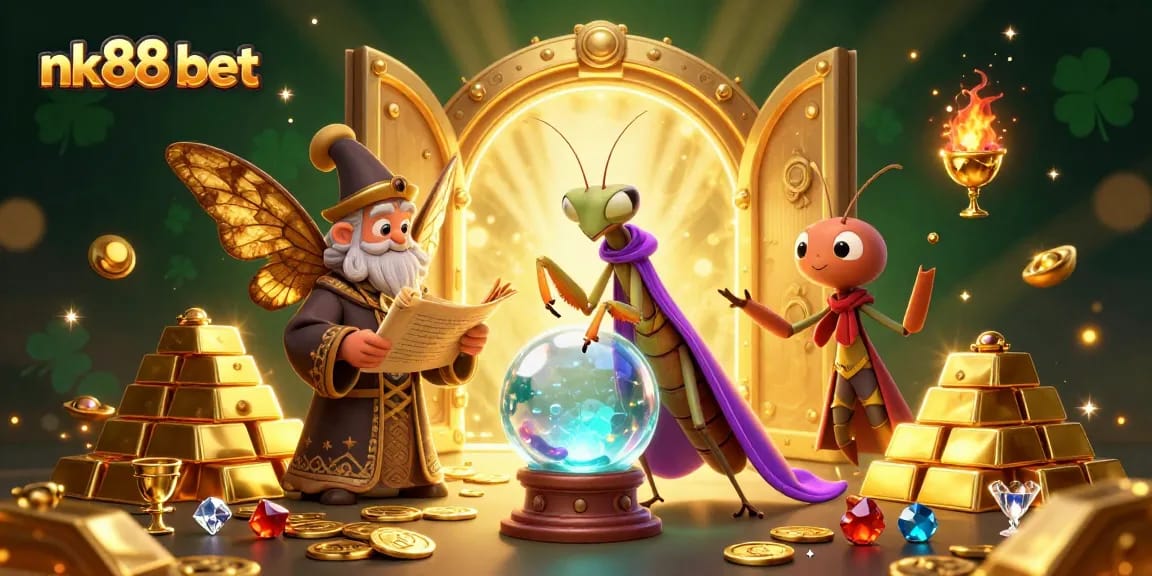 Engage in thrilling gameplay at nk88 bet with vibrant casino elements and mystical characters.