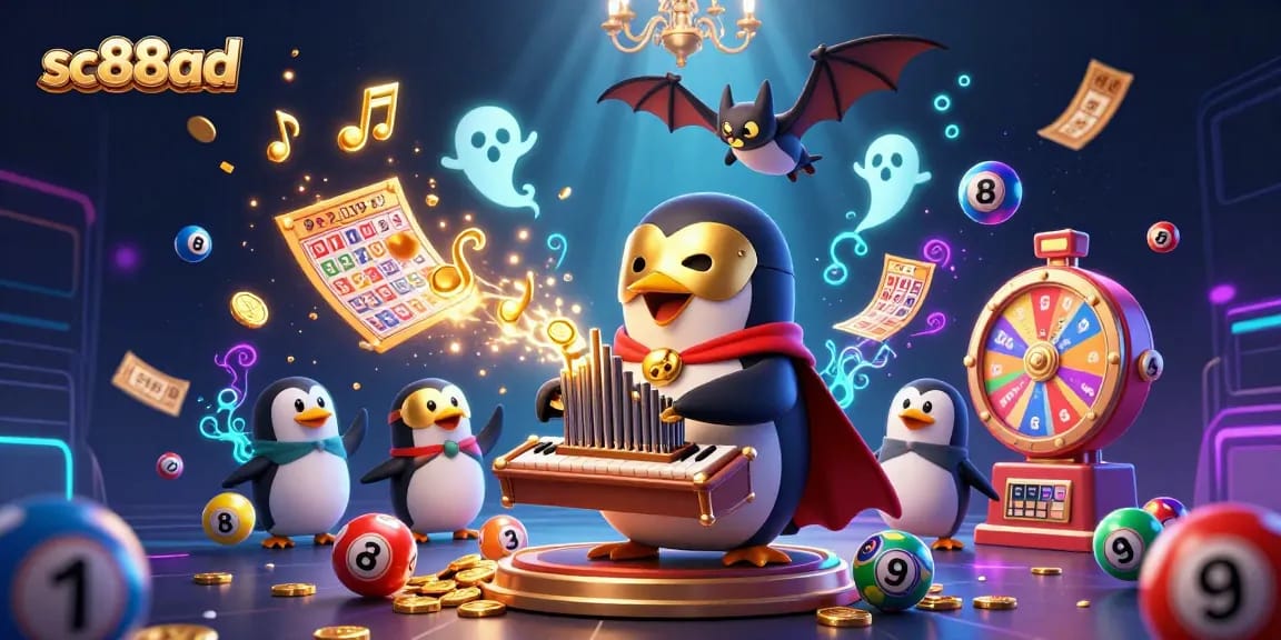 Experience gaming excitement with the sc88ad cartoon penguin playing music for impressive jackpots.
