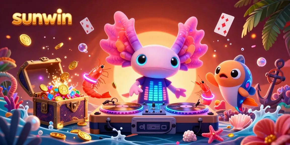 Experience the lively underwater casino scene with sunwin's engaging characters and treasure-filled excitement.