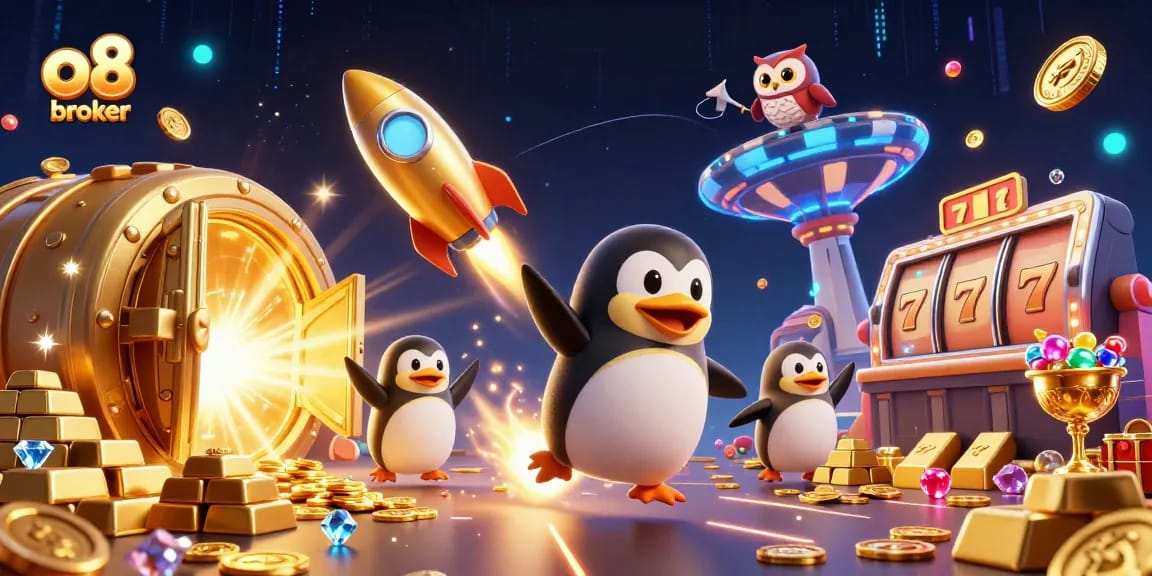Spin slots with excitement at o8 broker, featuring dynamic golden elements and vivid visuals.