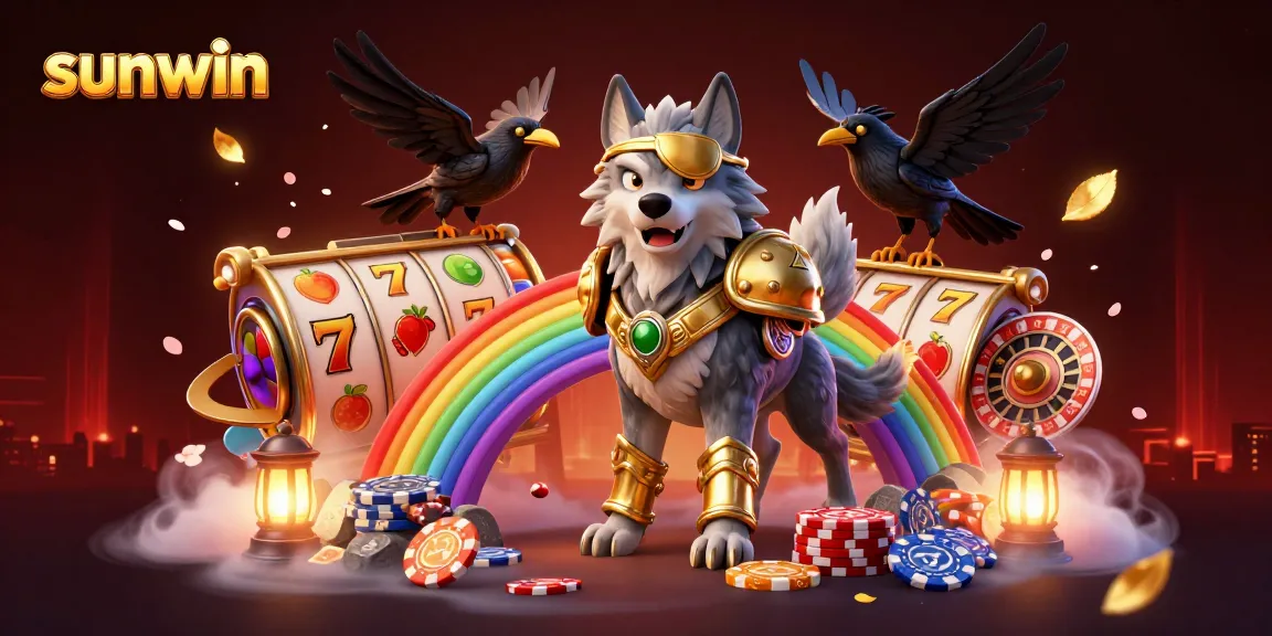 Engage with sunwin's captivating casino scene featuring Norse-themed characters and vibrant gaming elements.