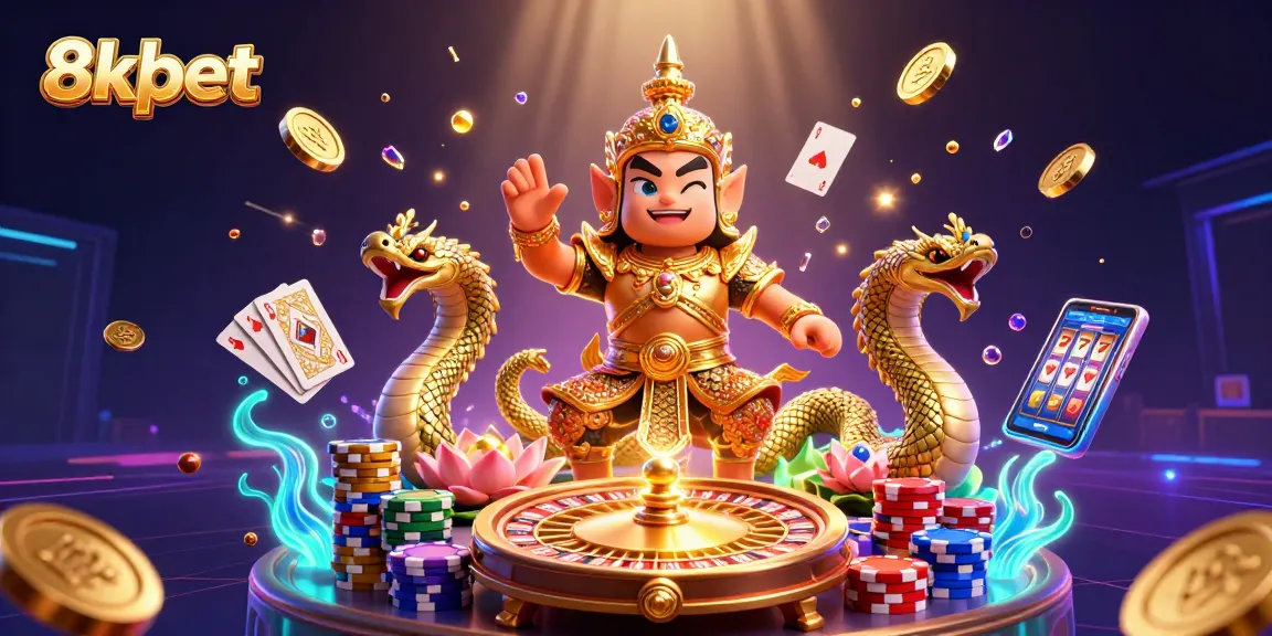 Spin to win at 8xbet with an engaging scene of guardians and casino elements.
