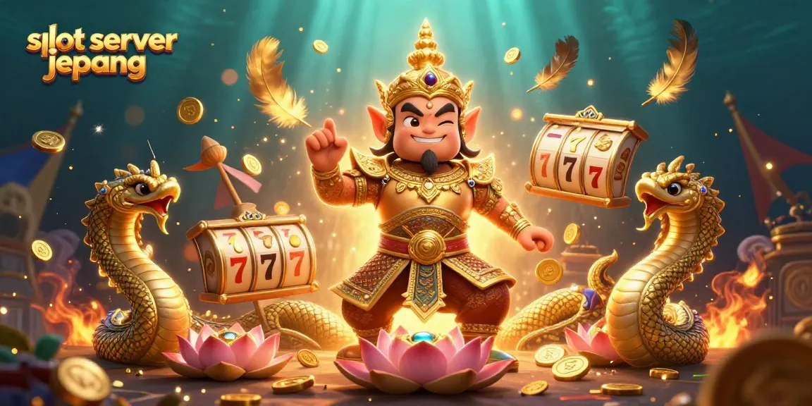 Spin and win at slot server jepang with a colorful illustration of thrilling games and characters.