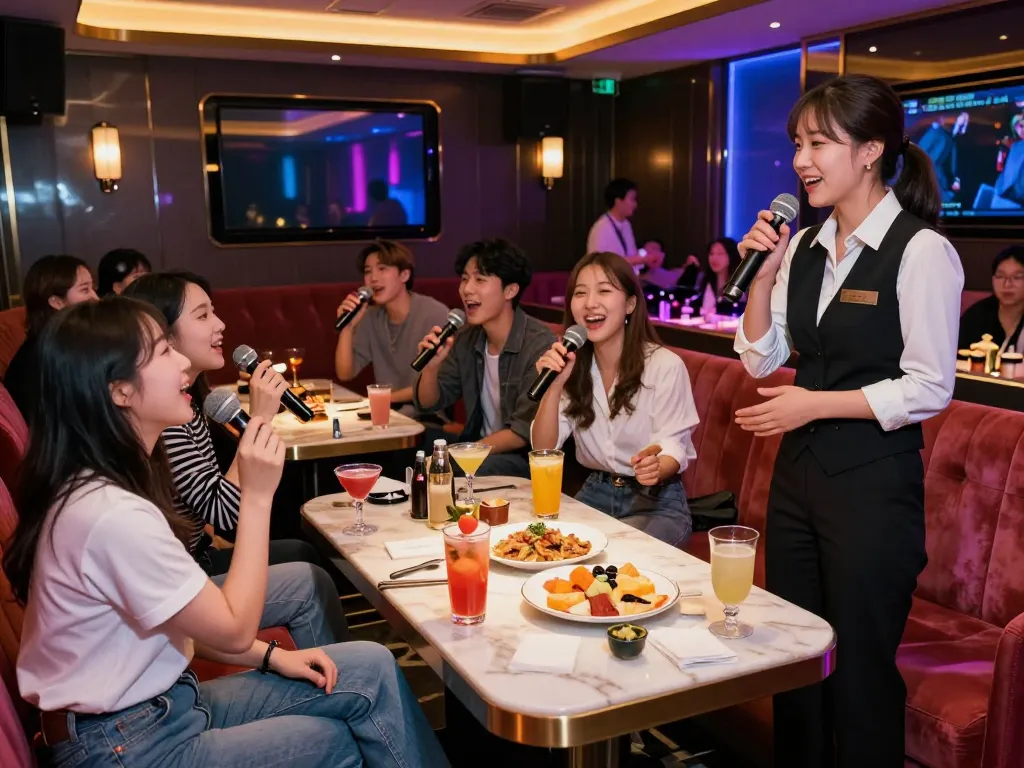 다채로운 조명과 음료가 있는 프라이빗 노래방에서 친구들과 함께 www.3no.org/bupyeong의 활기 넘치는 밤 문화를 즐기세요.