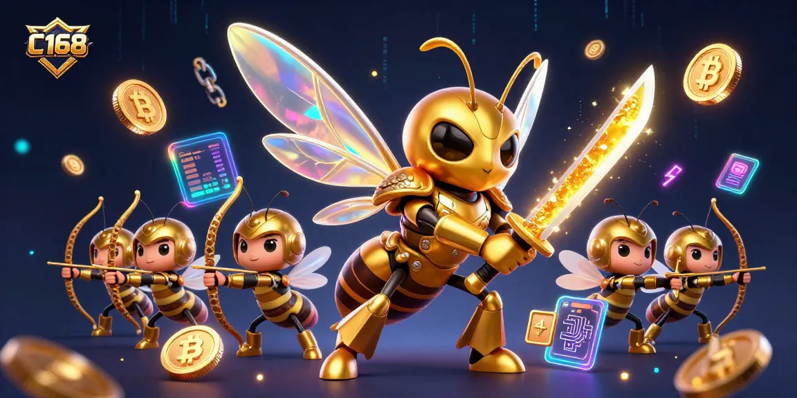 C168 engages players with a breathtaking interactive experience featuring bee-themed samurai in a dynamic casino scene.
