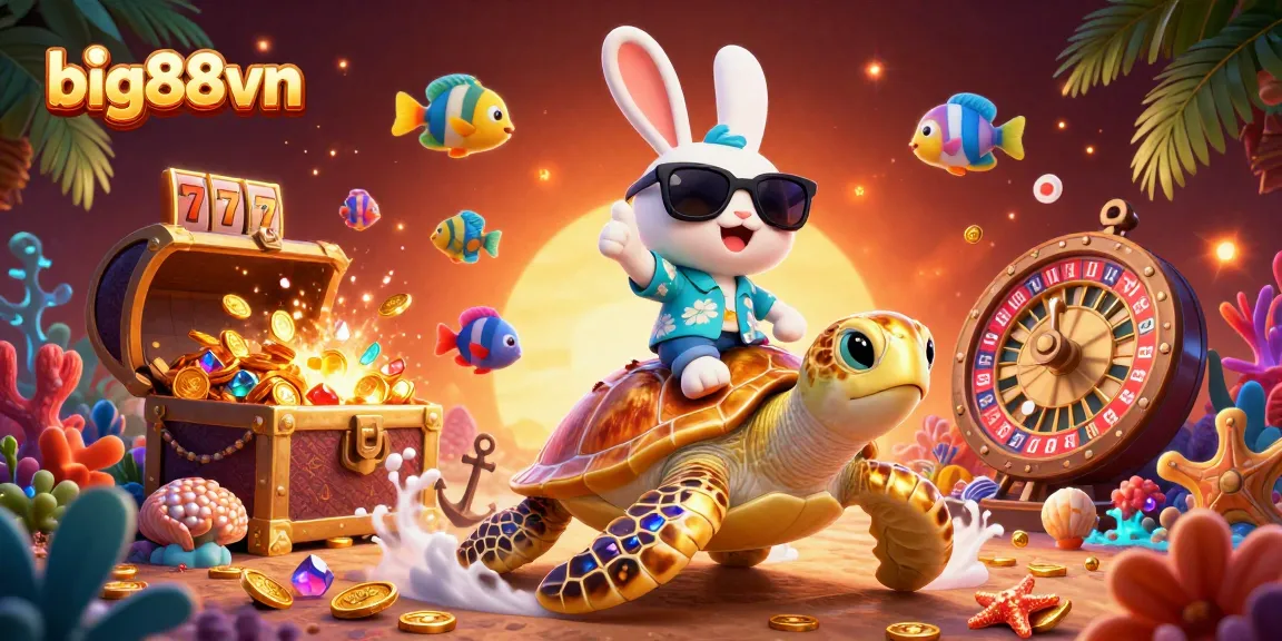 Experience thrilling gaming with big88vn featuring a lucky rabbit and golden turtle in vibrant underwater casino