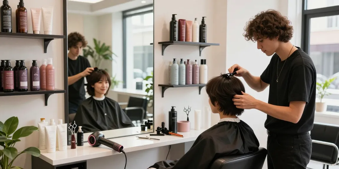 Stylish salon scene showcasing hair style trend techniques with vibrant atmosphere.