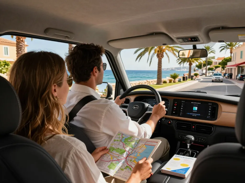 Taxi Saint Tropez trajet de luxe avec vues sur l'océan et chauffeur professionnel