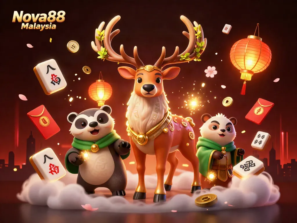 Experience thrilling gaming with Nova88 Malaysia in an enchanting illustration of mythical characters.