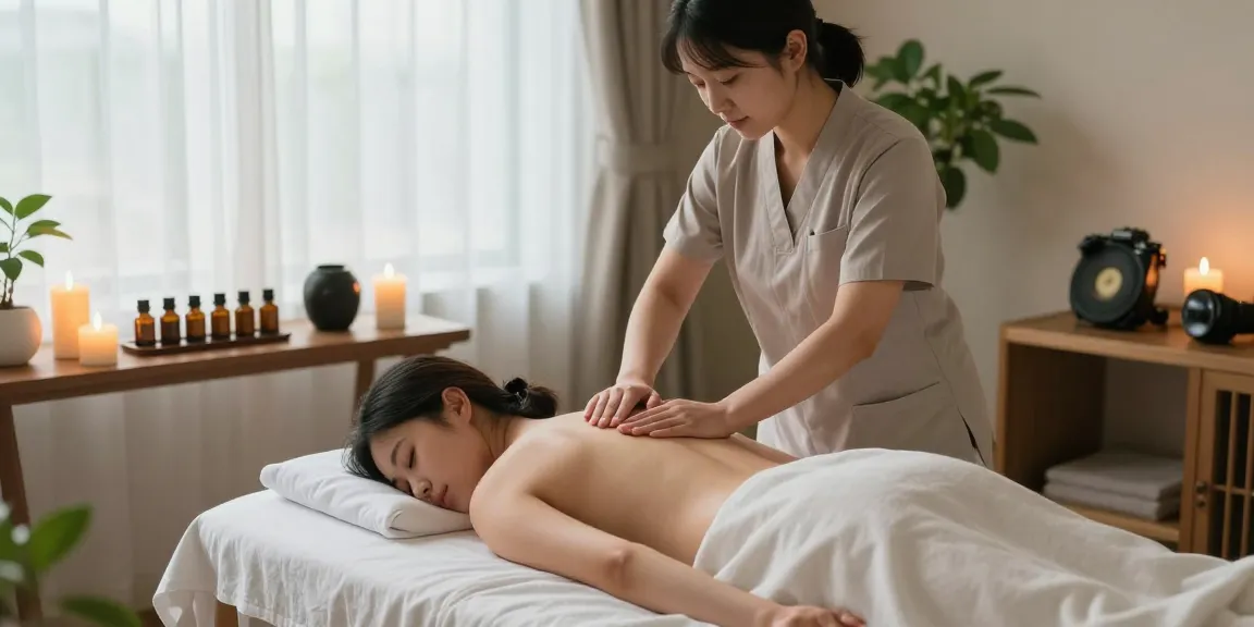 제주마사지로 편안한 힐링을 경험하는 모습