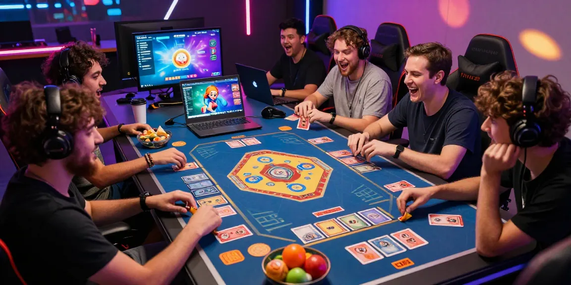 68 game bài, pemain menikmati momen seru bermain kartu di ruang permainan modern.