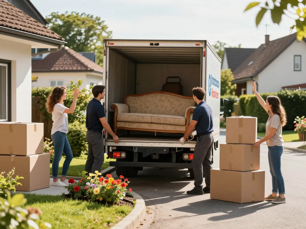 Zuverlässige Umzugsunternehmen Hannover-Profis laden Möbel für einen stressfreien Umzug ins neue Zuhause.