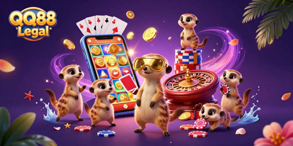 Engage in vibrant casino action at QQ88 Legal with lively meerkat dealers and dynamic gaming elements.