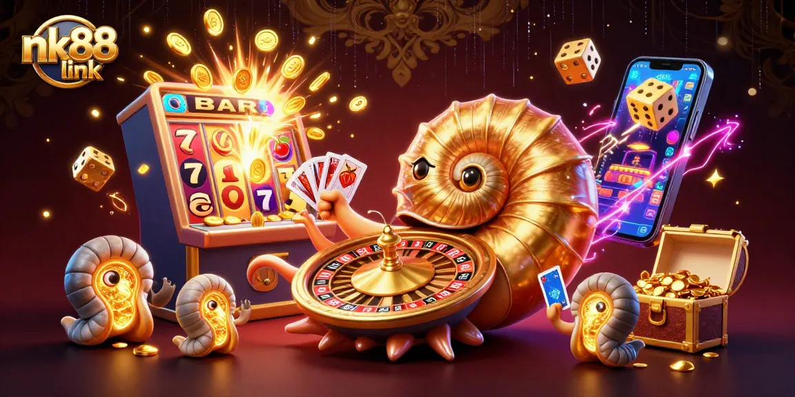 Engage with nk88 link through this vibrant casino scene featuring exciting gambling elements.