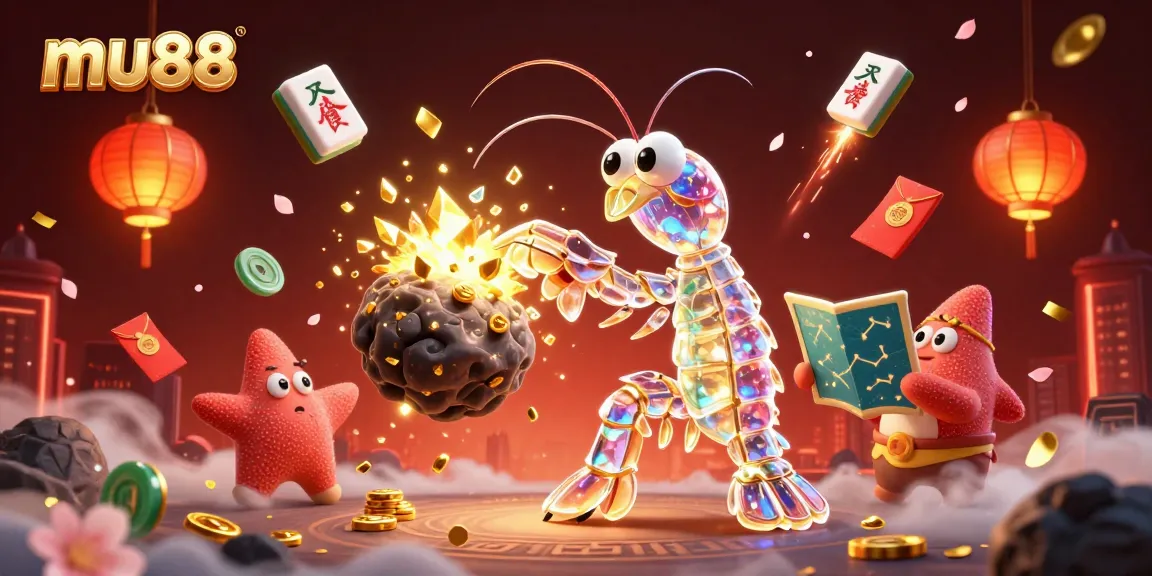 Experience the thrilling mu88 action with a samurai shrimp battling for golden rewards.
