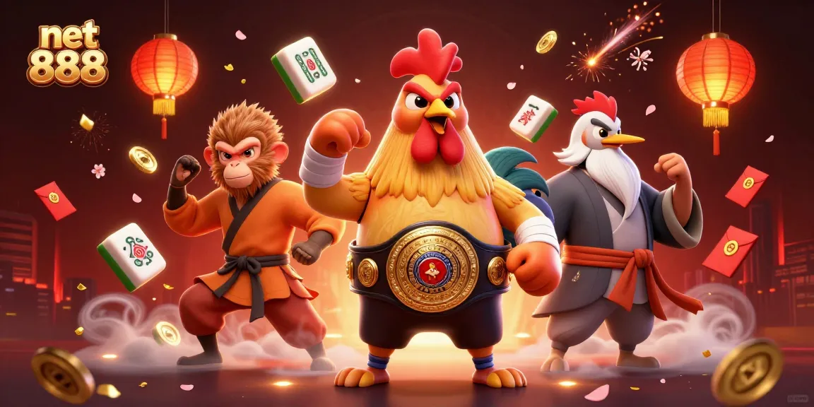 Experience excitement with net 888 in this vibrant 3D casino scene featuring iconic characters and elements.