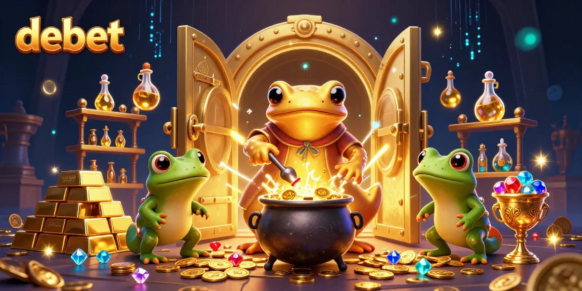 Experience debet strategies with 3D golden salamander alchemist and gold pouring elements in a packed casino scene.