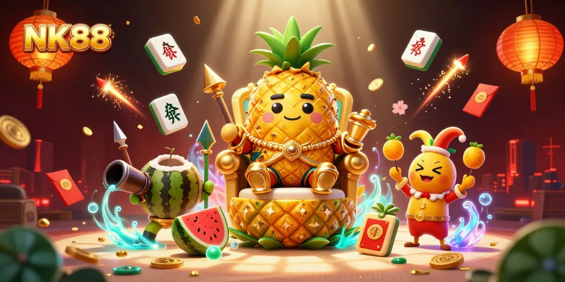 Experience gaming thrills at NK88: cartoon king and vibrant casino fun together.