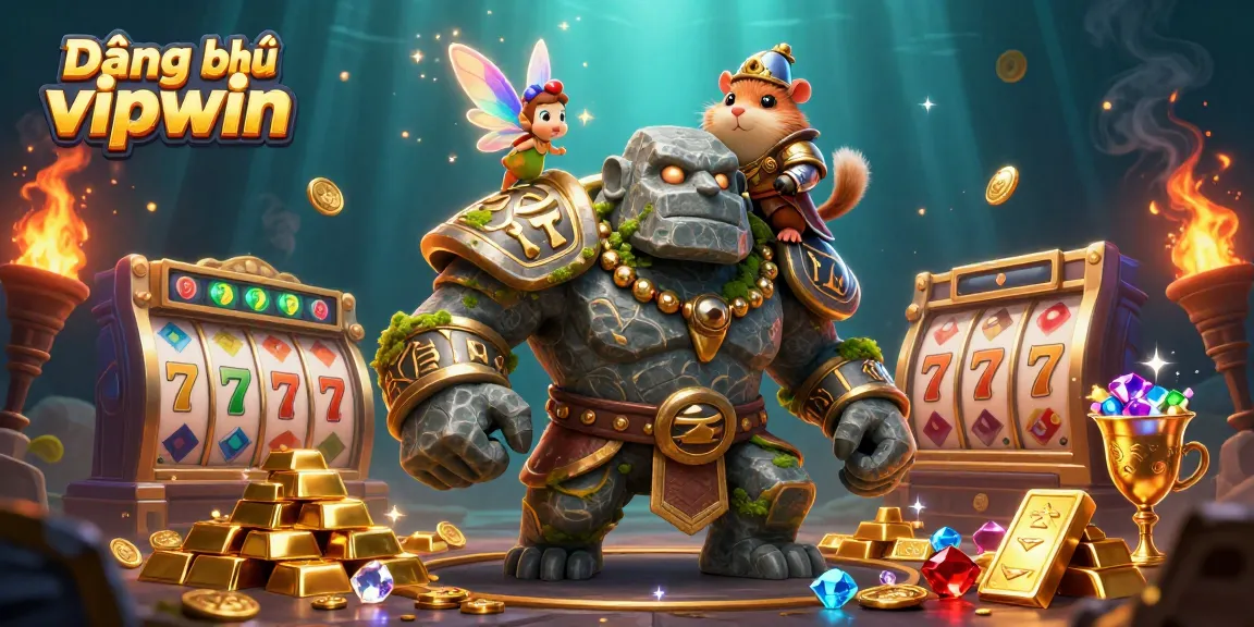 Engage in thrilling gaming adventures with Đăng ký vipwin featuring an enchanted golem, fairy magic, and casino treasures.